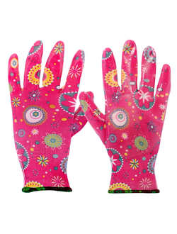 Перчатки Safeprotect САДОВЫЕ (нейлон+прозр.нитрил, розовый)