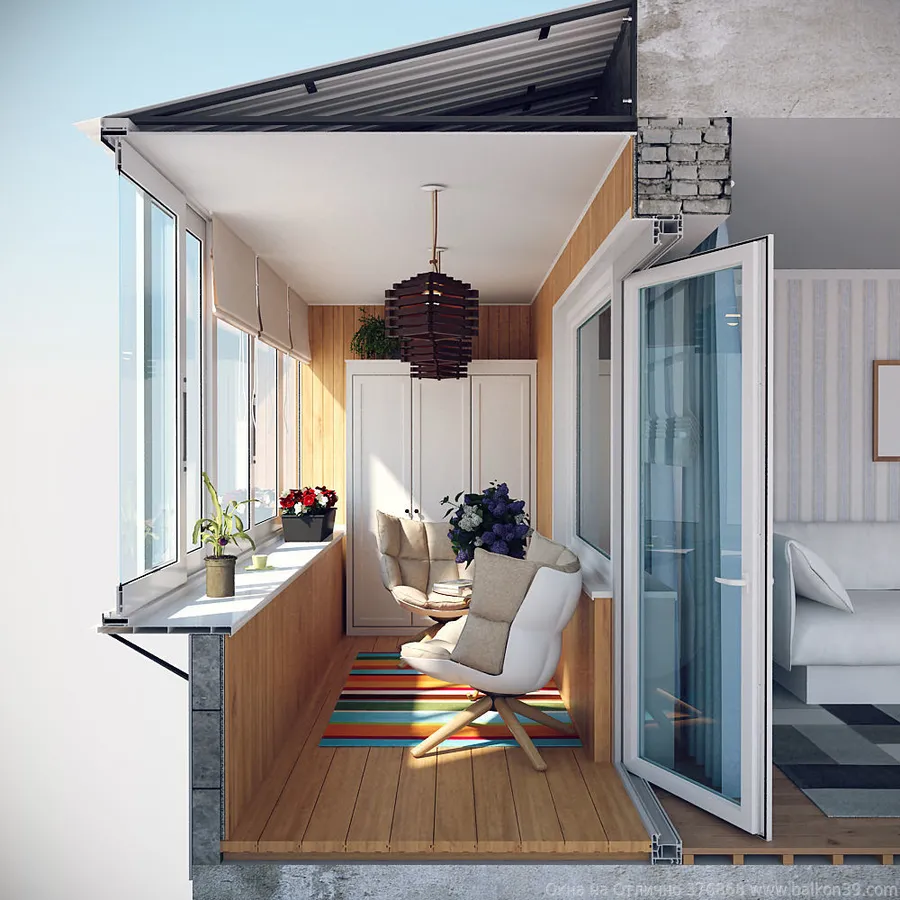 схема утепления и остекления лоджии или балкона