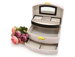 Шкатулка для ювелирных изделий,  22,5 х 16 х 13,5 см (7 цветов)