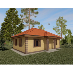 Одноэтажный дом с двумя спальнями 89м² (S19)