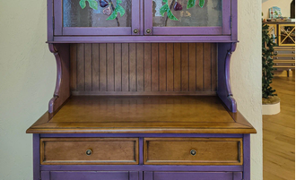 Буфет с витражами, в технике фьюзинг.