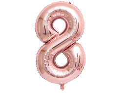 Фольгированная 8 Цифра, 100 см, розовое золото  В НАЛИЧИИ
