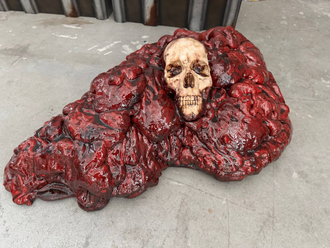 Workers skull with eye scanner