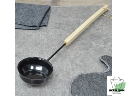 Ковш банный 0,2л "Булава" черный, тм "Бацькина Баня"