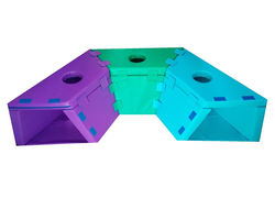 Мягкий модульный Туннель-трансформер (3 секции) сиреневый/зеленый/голубой