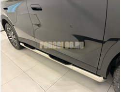 Пороги труба с проступью Папа Тюнинг d76 для CHERY Omoda C7 2025-