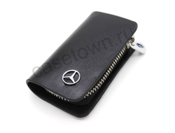 Кожаная черная ключница Мерседес-Бенц