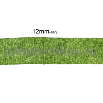 лента креп(тейп-лента) 12 мм, длина-27 м, цвет-оливковый