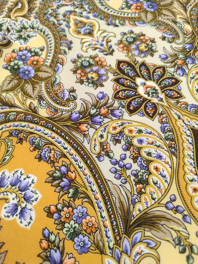 Павловопосадский платок Золотое сердце 2022-16