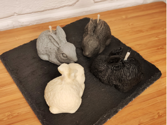 Свеча "Кролик" темно-серая, 1 шт., 4 x 6,5 см