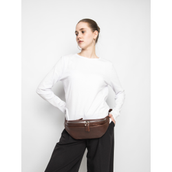 Кожаная поясная сумка Atessa Premium brown (арт. 
7009-53)