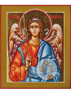 Ангел-Хранитель. Рукописная икона 9х10,5см в киоте.