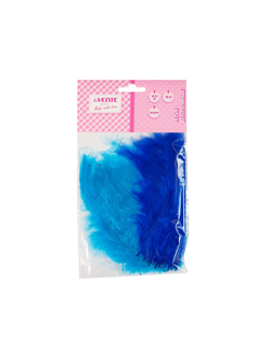 Перья натуральные для декора 10-15 см 50 шт Голубые и синие