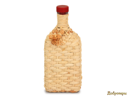 Бутылка "Штоф"1,2л, оплетенная листьями кукурузы