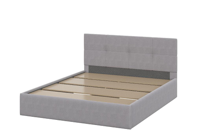 КР 4 Кровать двойная 1,6*2,0  (1600*900*2000) Серый велюр (с основанием)
