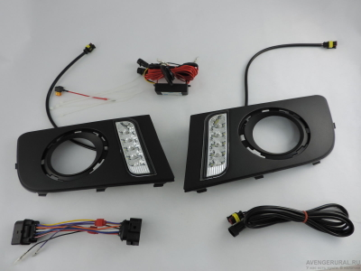 Светодиодные дневные ходовые огни в штатные места на дорестайл