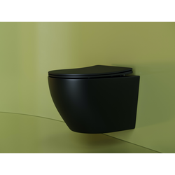 Унитаз подвесной Ceramicanova Uno CN11001MB с микролифтом, безободковый, черный матовый