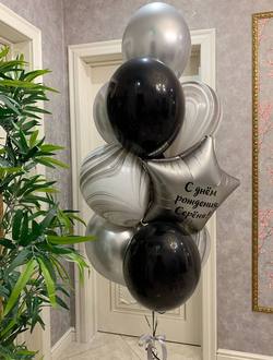 Фонтан в чёрно-серебристых тонах