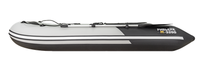 Моторная лодка Ривьера Компакт 3200 СК светло-серый/черный комби слева