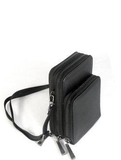 (АРТИКУЛ: 10142/3) СУМКА ЖЕНСКАЯ МАЛЕНЬКАЯ, НАТУРАЛЬНАЯ КОЖА, ЧЕРНАЯ, ТРИ ОТДЕЛЕНИЯ, С РЕМЕШКОМ ЧЕРЕЗ ПЛЕЧО