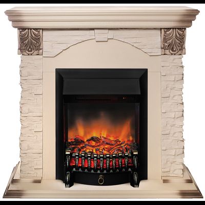 Электрокамин Dublin Lux WT с очагом Fobos RC