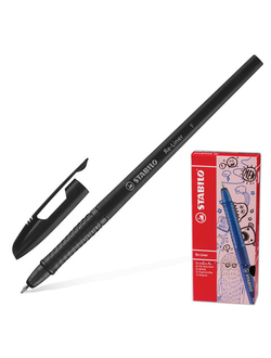Ручка шариковая STABILO "Re-Liner", ЧЕРНАЯ, корпус черный, узел 0,7 мм, линия письма 0,38 мм, 868/1-46, 10 штук в упаковке