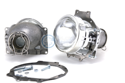 Комплект Hella R моно H7 с рамками для замены штатных ксеноновых / галогенных линз автомобиля Mitsubishi Pajero 4 (2006 - 2014)