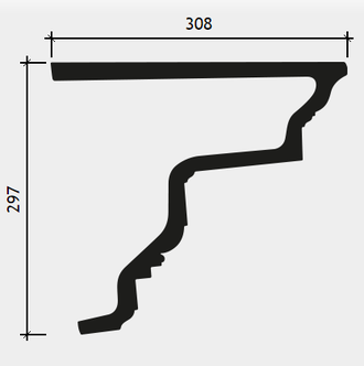 Карниз 4.01.301 сборный - 297*308*2000мм