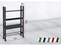 Модульный стеллаж для гантелей, гирь и медболов 1220*430*1950