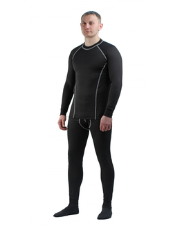 Термобельё в комплекте (фуфайка. кальсоны) EcoDry RealMan (чёрный.)