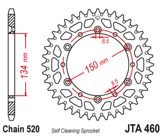 Звезда ведомая алюминиевая JT JTA460.47 (JTA460-47) (A460-47) для Kawasaki Off Road