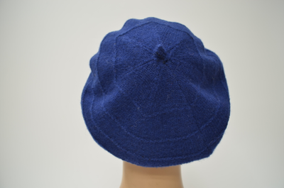 Женский синий берет кашемир
