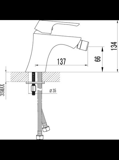 Смеситель Тюльпан - биде Lemark Лемарк Юнит LM4508C