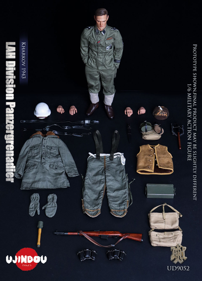 ПРЕДЗАКАЗ - Немецкий панцергренадер - Коллекционная фигурка 1/6 WWII LAH Division Panzergrenadier 1943 (UD9052) - UJINDOU ?ЦЕНА: 23300 РУБ.?
