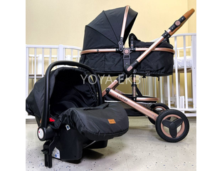 Детская коляска 3 в 1 Luxmom 530w Черный в Екатеринбурге