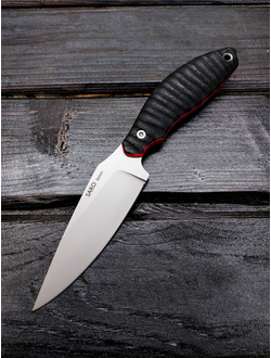 нож БЕЛКА сталь AUS10, рукоять G10, цвет  ЧЕРНО-КРАСНЫЙ
