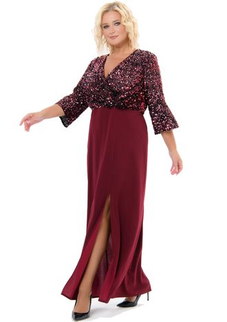 Шикарное вечернее платье &quot;ВАНЕССА&quot; арт. 2913207  (цвет бордовый) Размеры 50-74