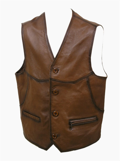 Кожаный жилет TEXAS (коричневый)