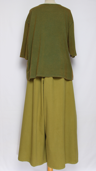 Джемпер ХЛОПОК "Цветной разрез винтаж" хаки, шоколад до р.54