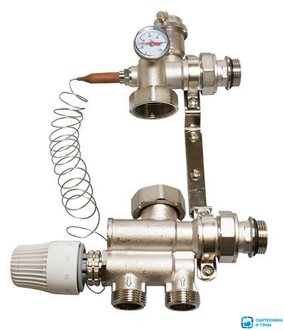 Насосно-смесительный узел с термоголовкой и вынос. датчиком 130мм VIEIR VR202