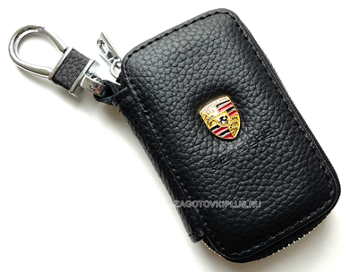 Ключница авто из натуральной кожи флотер с логотипом PORSCHE