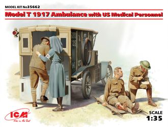 Сборная модель: (ICM 35662) Американский автомобиль Модель T 1917 санитарный с медицинским персоналом