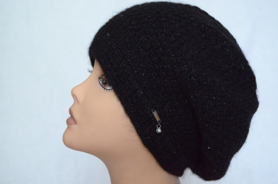 Черный вязаный берет женский Vizio Италия 6702