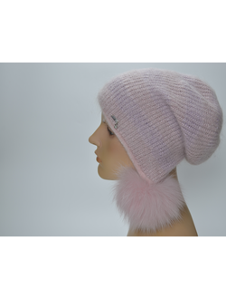 Vizio Италия шапка ушанка с помпонами 1444 розовая vizionshop