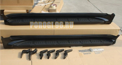 Пороги OEM, цвет черный для TOYOTA Land Cruiser J200 (2007-...)
