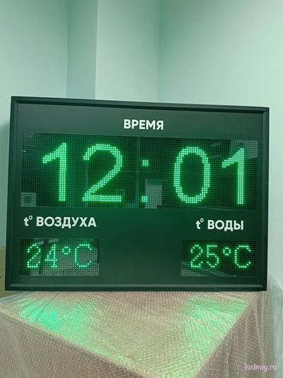 Табло с температурой воздуха и воды 730*1010мм (зеленый)