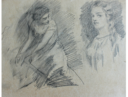 портрет девушки бумага карандаш Пакулин В. В. ? 1920-е годы
