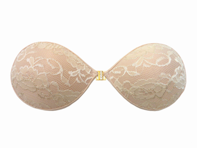 Силиконовый бюстгальтер с кружевом, цвет телесный