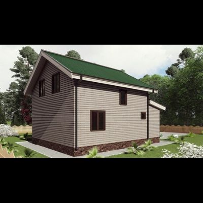 Двухэтажный каркасный дом с четырьмя спальнями 130м² (SK34)