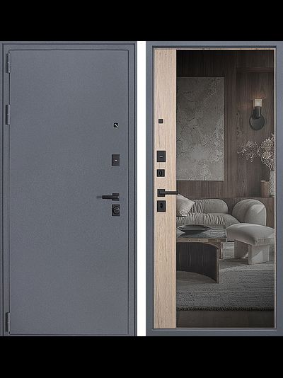 Дверь входная Беркут с зеркалом дуб галиф натуральный